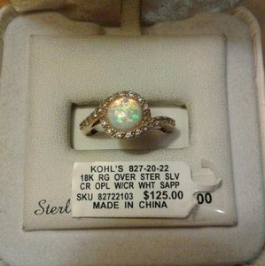 Sterling silver 18kt gold plated lab created opal